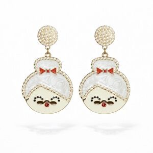 ⚜️ Elegant Granny Earrings With Enamel and Pearls